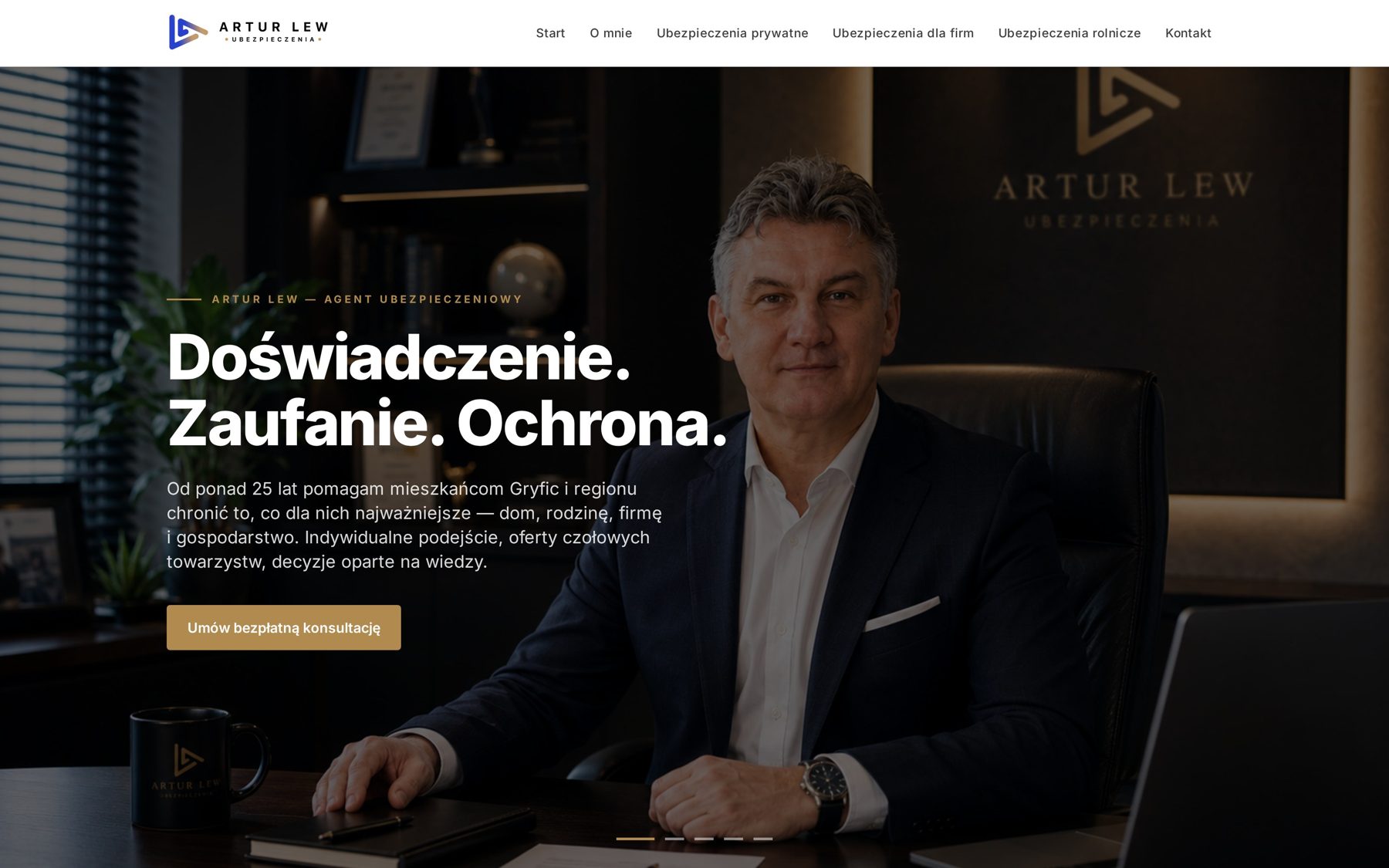 Znak i nawigacja marki Artur Lew Ubezpieczenia