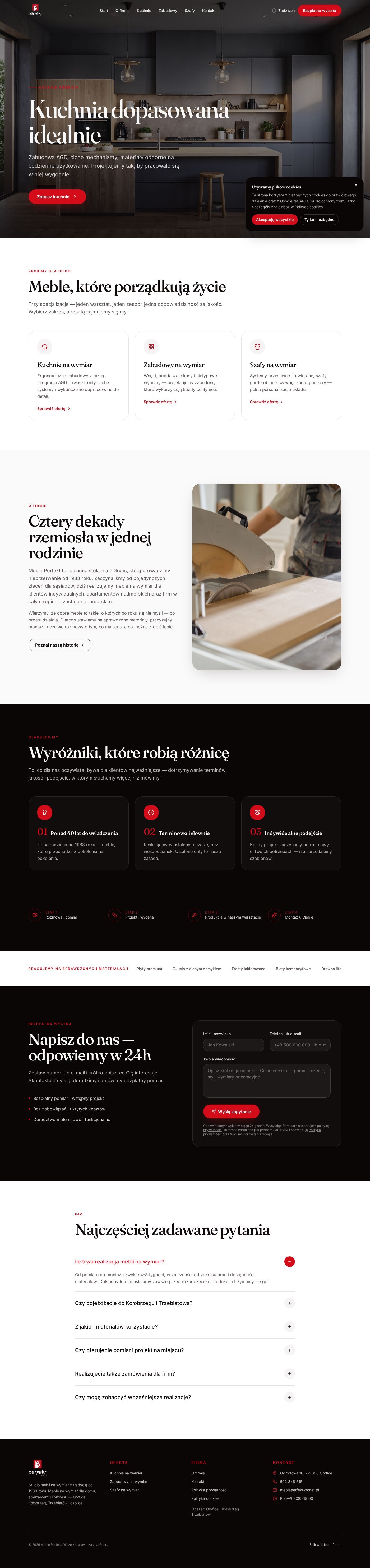 Strona mebleperfekt.eu — widok desktop