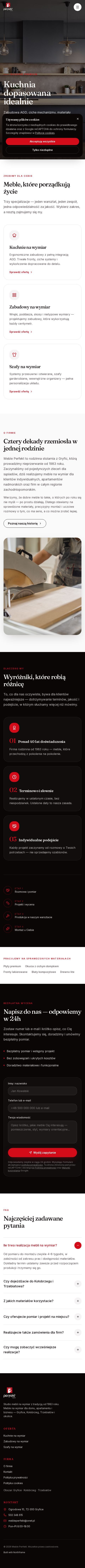Strona mebleperfekt.eu — widok mobilny