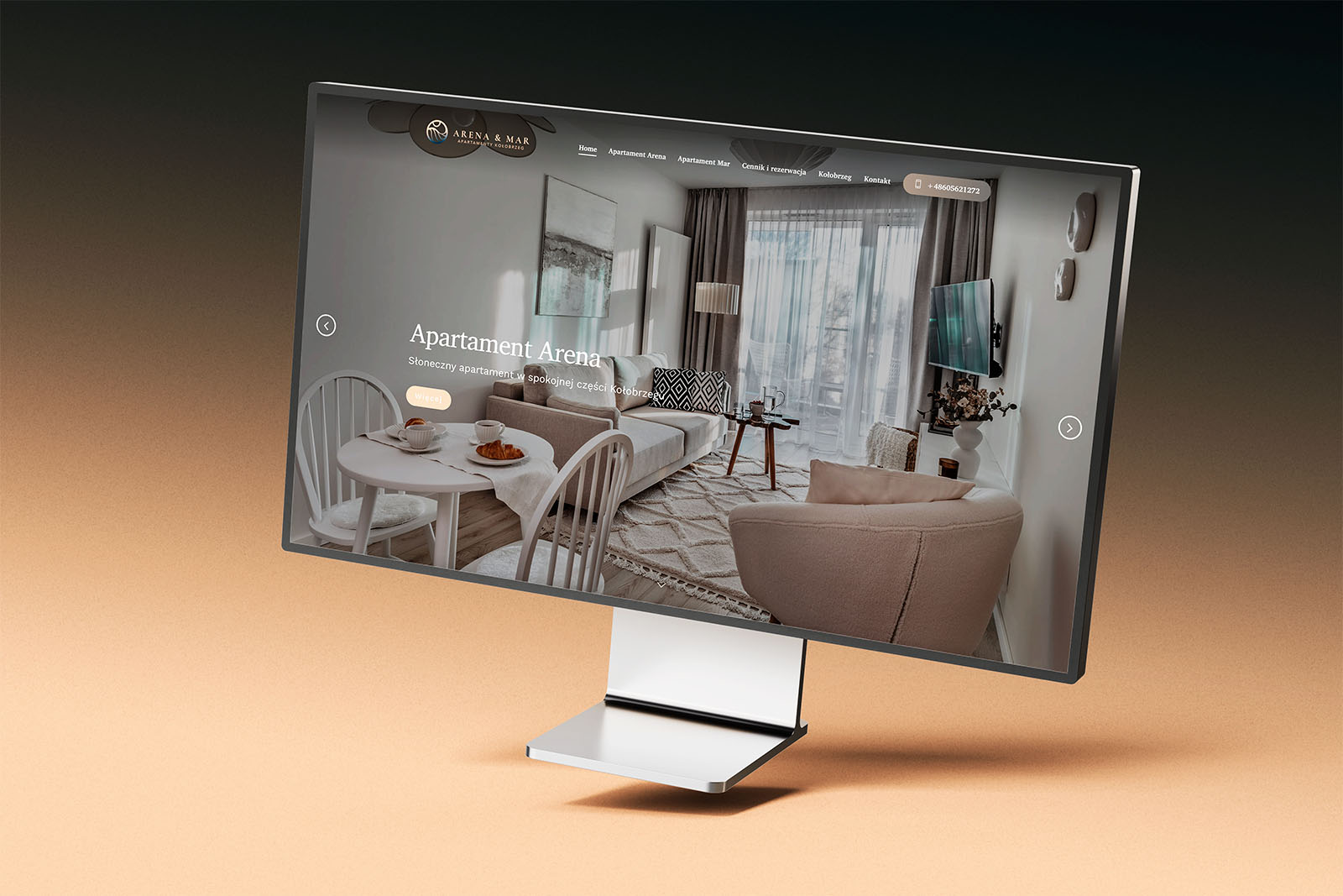 Projekt strony internetowej dla Apartamenty Arena & Mar Kołobrzeg