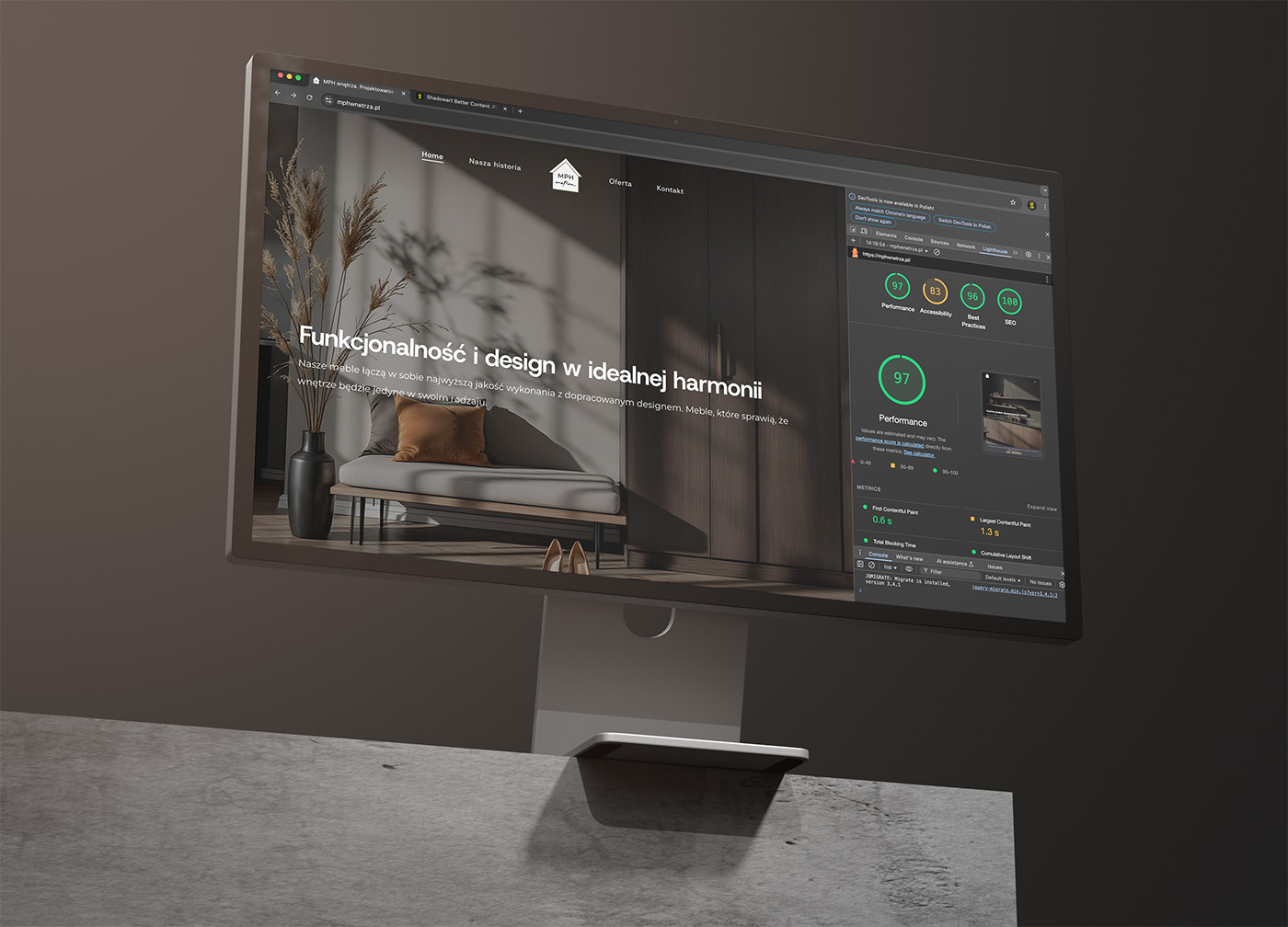 Projektowanie stron. Webdesign. Strona dla producenta mebli. Optymalizacja SEO