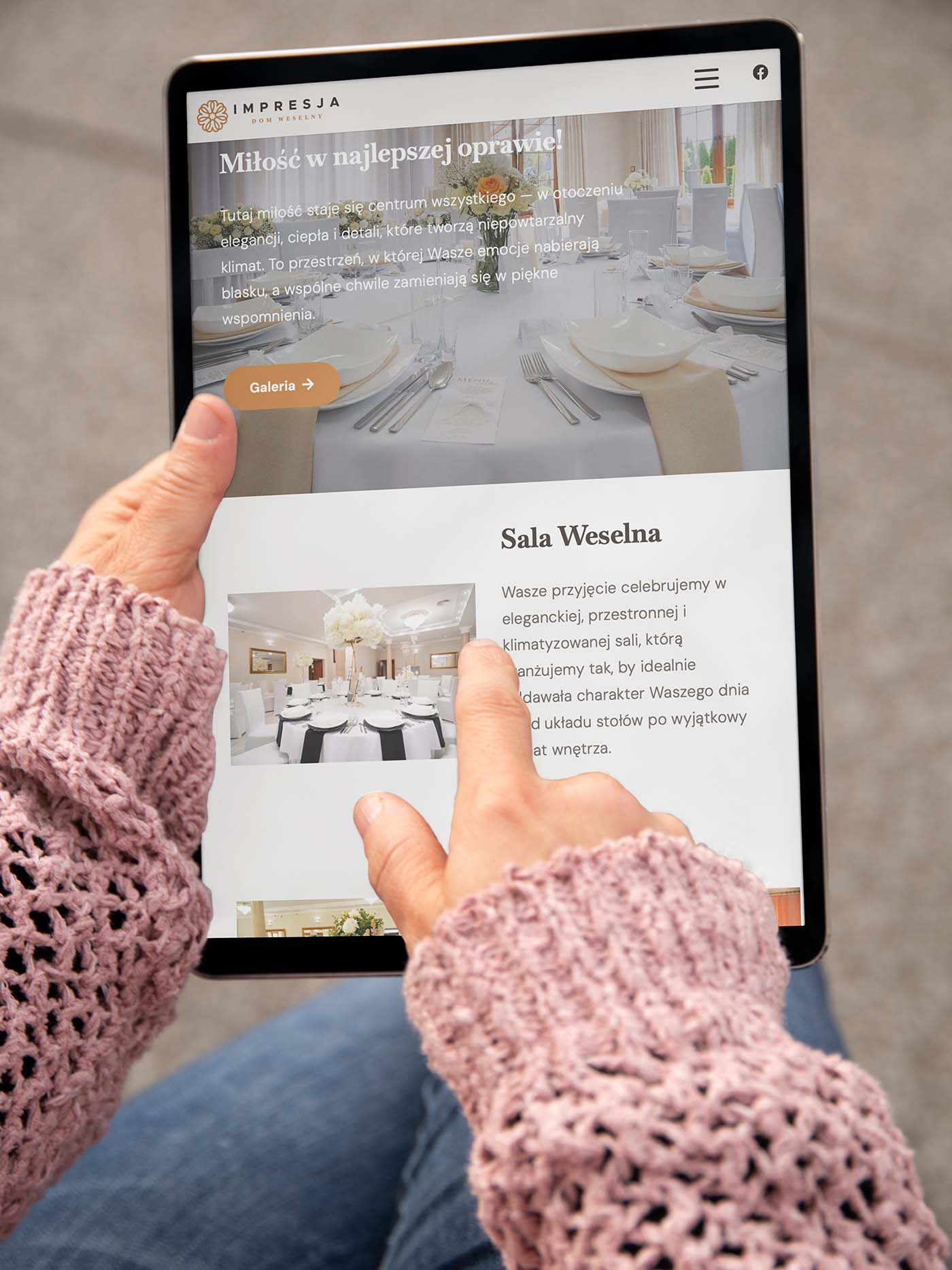 Strona internetowa dla Sali Weselnej Impresja